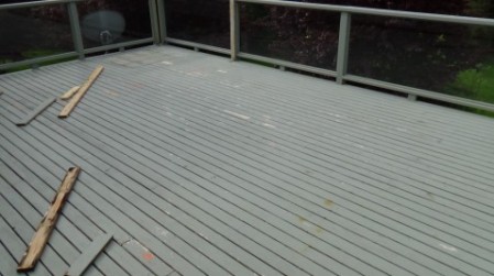Before picture of Anacortes deck Existing cedar deck near Anacortes, WA