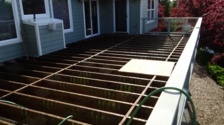 Deck Frame The deck's frame once the decking was removed