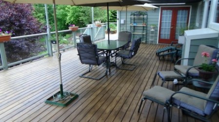 All Decked Out! All done with this Anacortes Cedar deck with stain