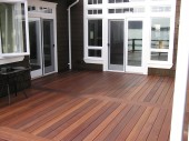 Balau Mahogany decking installed with stainless trim head screws. This decking is sometimes sold under the name