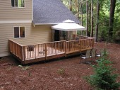 Cedar deck and railing in Bellingham WA