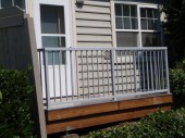 Aluminum railings keep the maintenance costs down for the condo association who is responsible for the upkeep of the exteriors of these town houses located in Bellingham, WA.