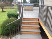 Aluminum Picket railing with round top rail. Blaine, WA